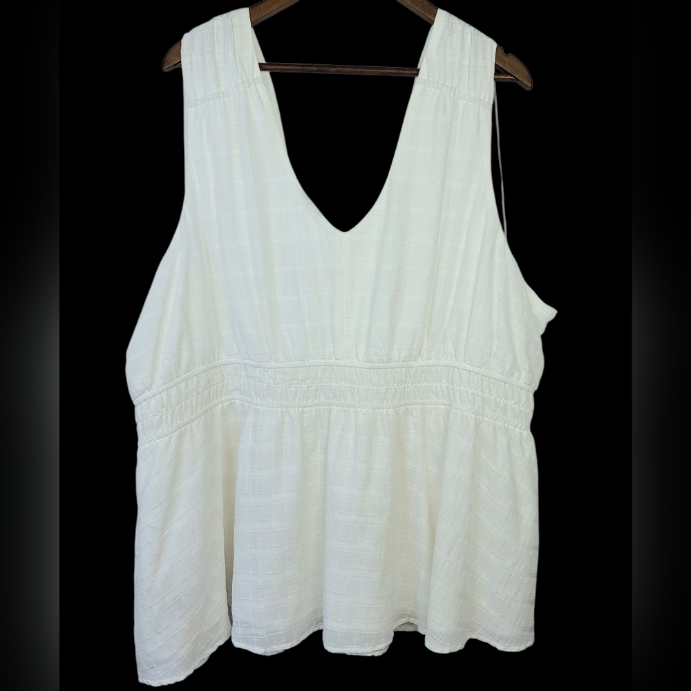 Torrid White Cottage Core, Coastal Cowgirl Babydoll Tank Top - Plus Size 5X - Picture 5 of 16